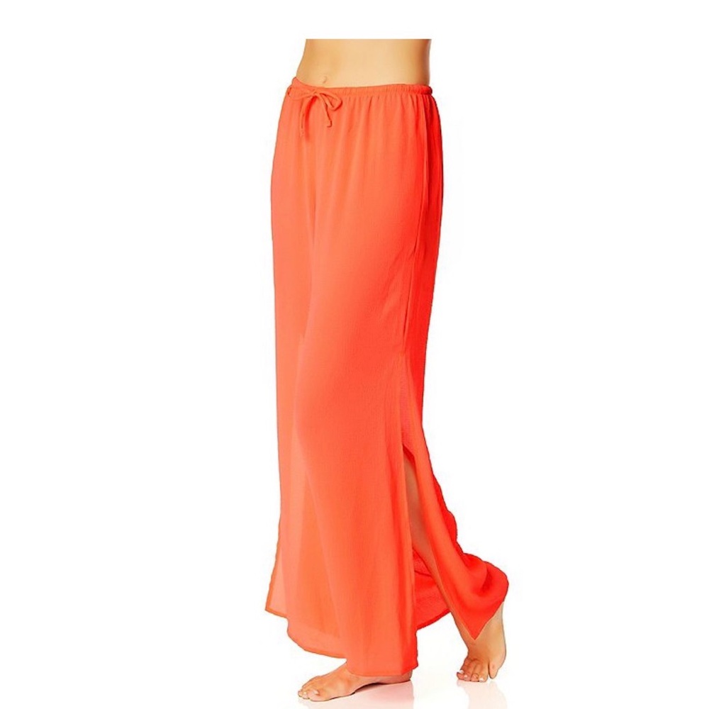 Hurley Swimsuit Cover Up Pants Women's Size Large Bright Pink Drawstring Waist